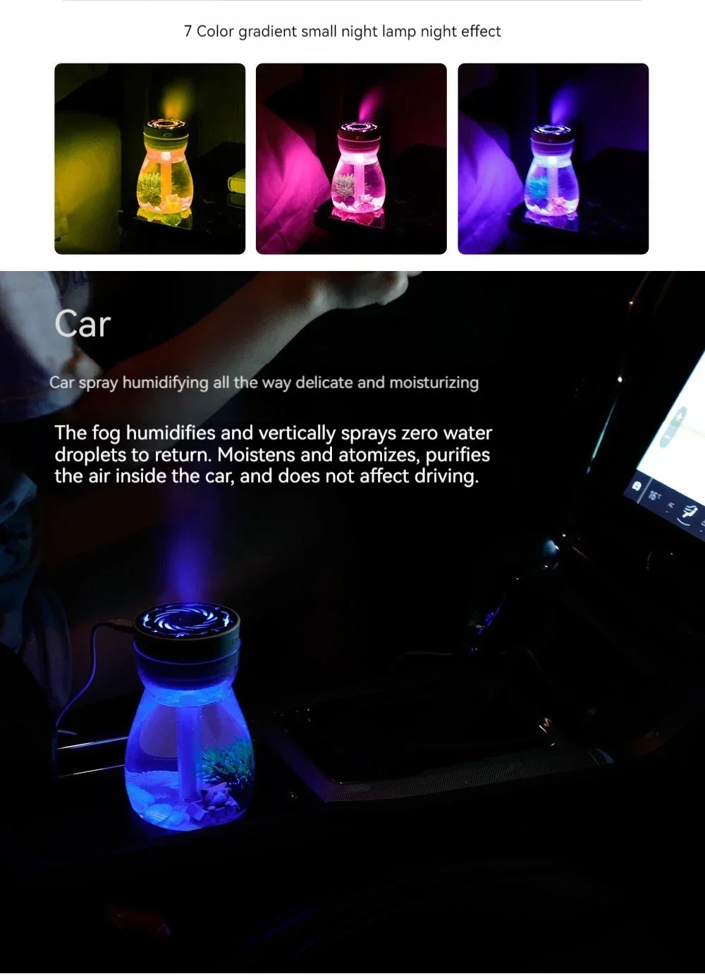 Colorful phoenix aromatherapy humidifier USB home desktop silent hydration car large spray micro landscape atomizer