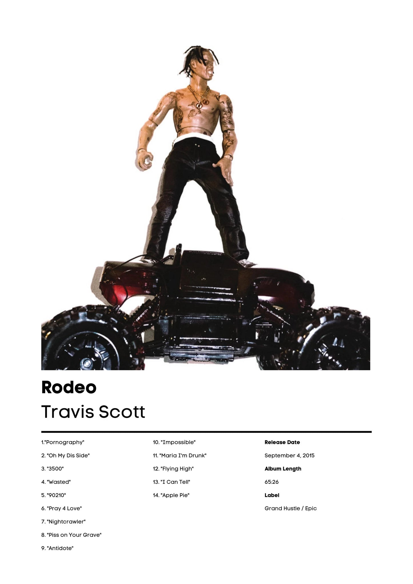 Travis Scott Rodeo Astroworld Music Album Cover Series Art Poster Canvas Painting Wall Print Picture for Living Room Home Decor