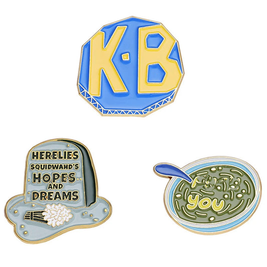English letter brooch Cartoon soup bowl pins Bag Decorative metal badge Accessories wholesale Gift to friends