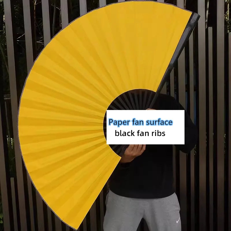 Large Blank Golden Foils Xuan Paper Fan Retro Wall Mount Painting Calligraphy DIY Paper Fan Oversize Home Decorative Folding Fan