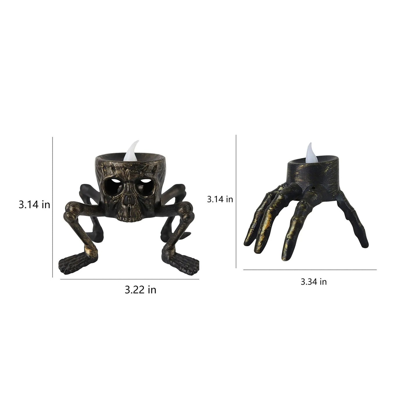 Halloween Tea Light Candles Skeleton Hand Flameless LED Candles 8.5cm/3.3inch Flameless Tea Lights Candle Lamp For Halloween