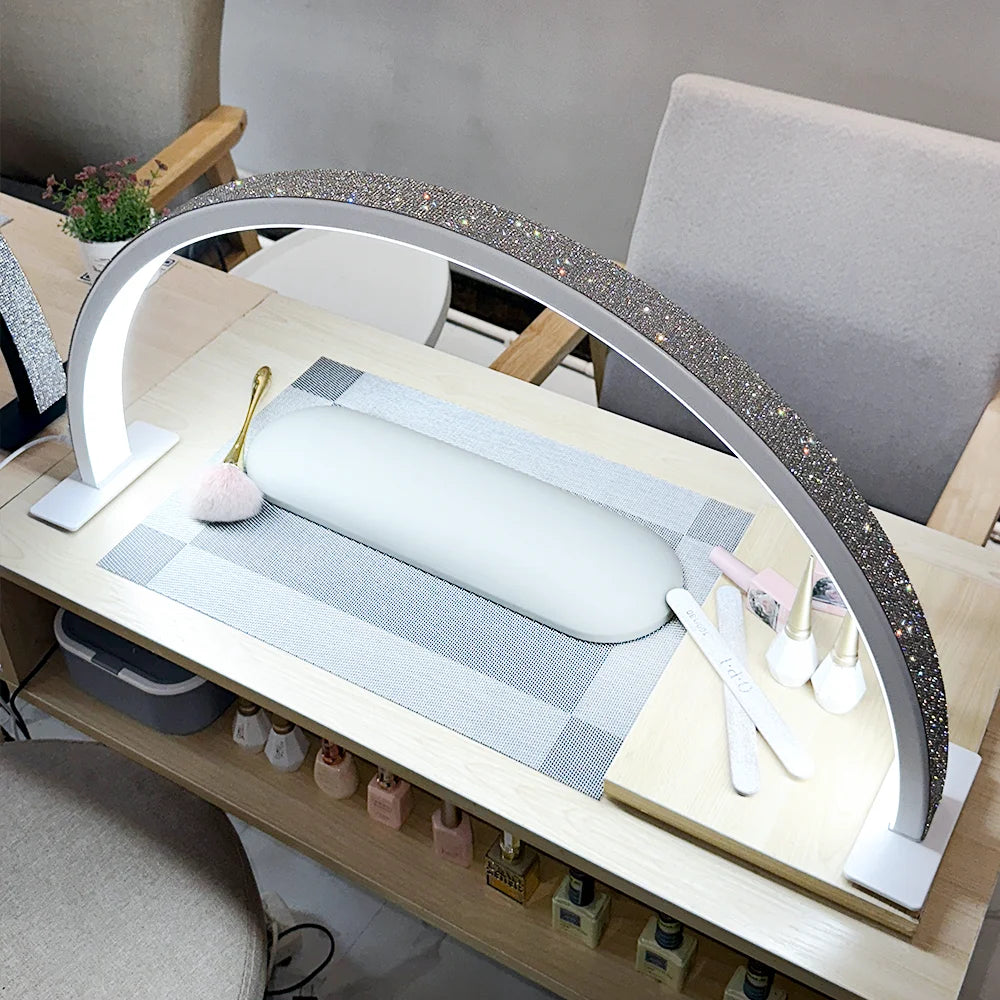 48W Moon Light for Nail Table New Half Moon Lamp For Nail Half Moon Nail Lamp Half Moon Desk Lamp Nail Beauty Salon LED Manicure
