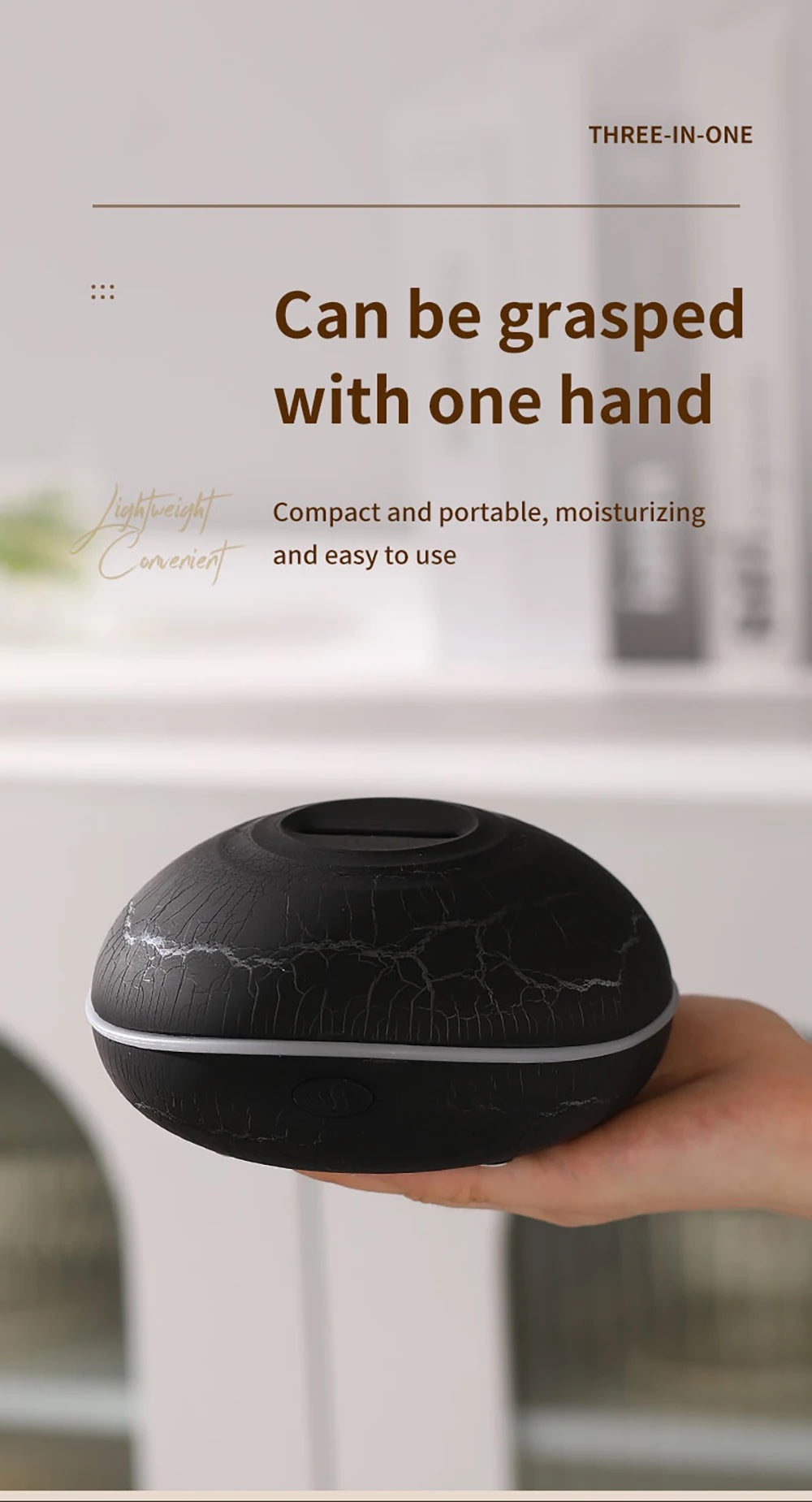 Aroma Humidifier Flame Essential Oil Diffuser Ultrasonic Aromatherapy Air Humidifier Home Mini Fragrance Diffuser with LED Light