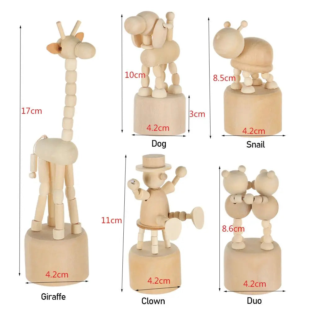 Giraffe Dog Home Decoration Figurine Gifts Educational Toys Wood DIY Craft Mini Desktop Decor Wooden Animal Ornaments