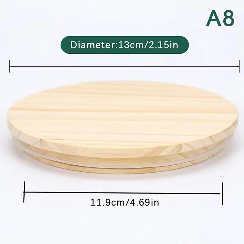 Wooden Lids Silica Gel Circle Seal Up Cover Pine Wood Cover Flower Wood Cover Seal Up Cani Storage Jar Handmade Candle Cup Lid