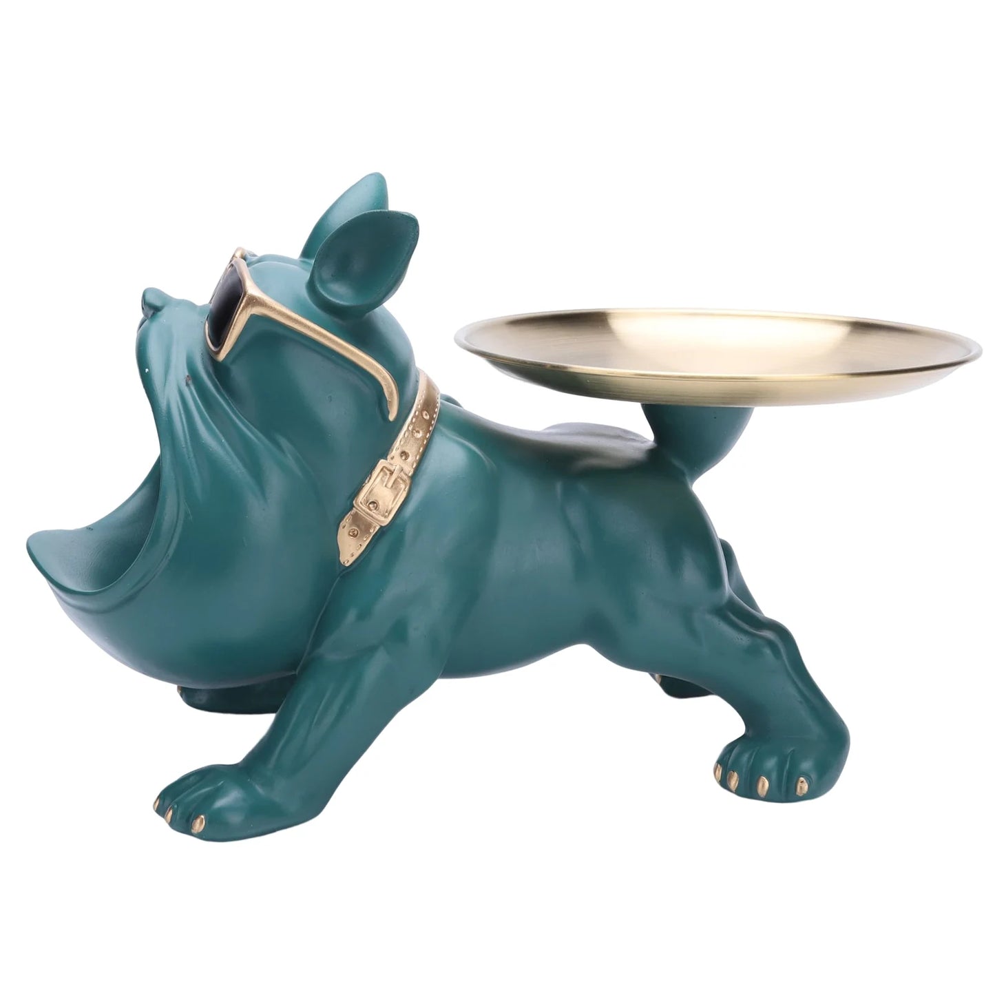 Bulldog Cool Sculpture Dog Ornament Butler Storage Box with Tray Nordic Table Decoration Resin Animal Sculpture Coin Piggy Bank