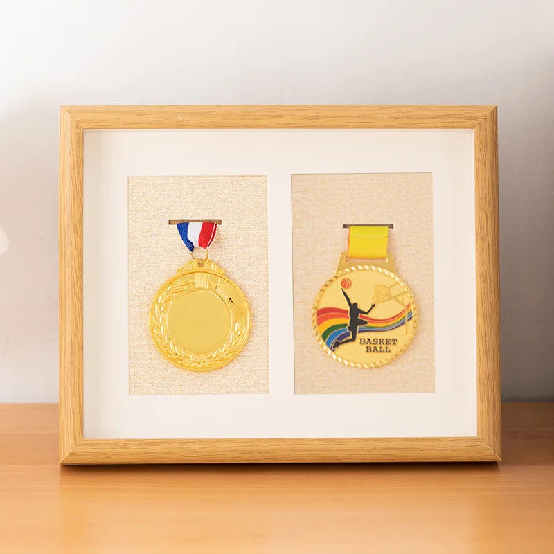 Wooden Medal Photo Frame Storage Box Marathon Hanging Decoration Frame Hollow Keep Honor Medal Arrange The Table