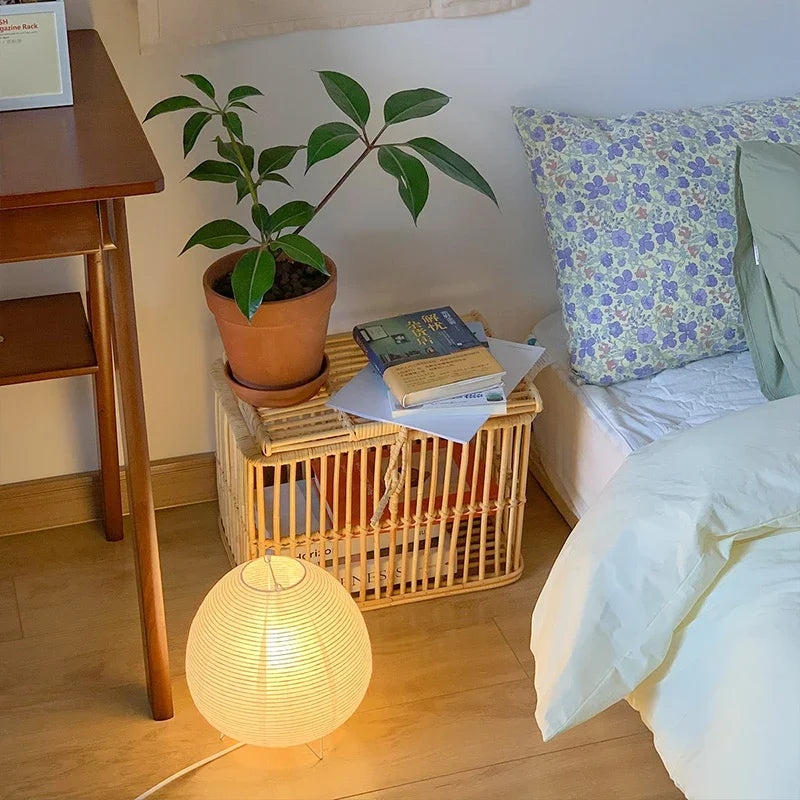 Japanese Rice Paper Lantern Led Table Lamp Living Room Bedroom Bedside Study Hotel Homestay Art Creative Decor Tripod Floor Lamp