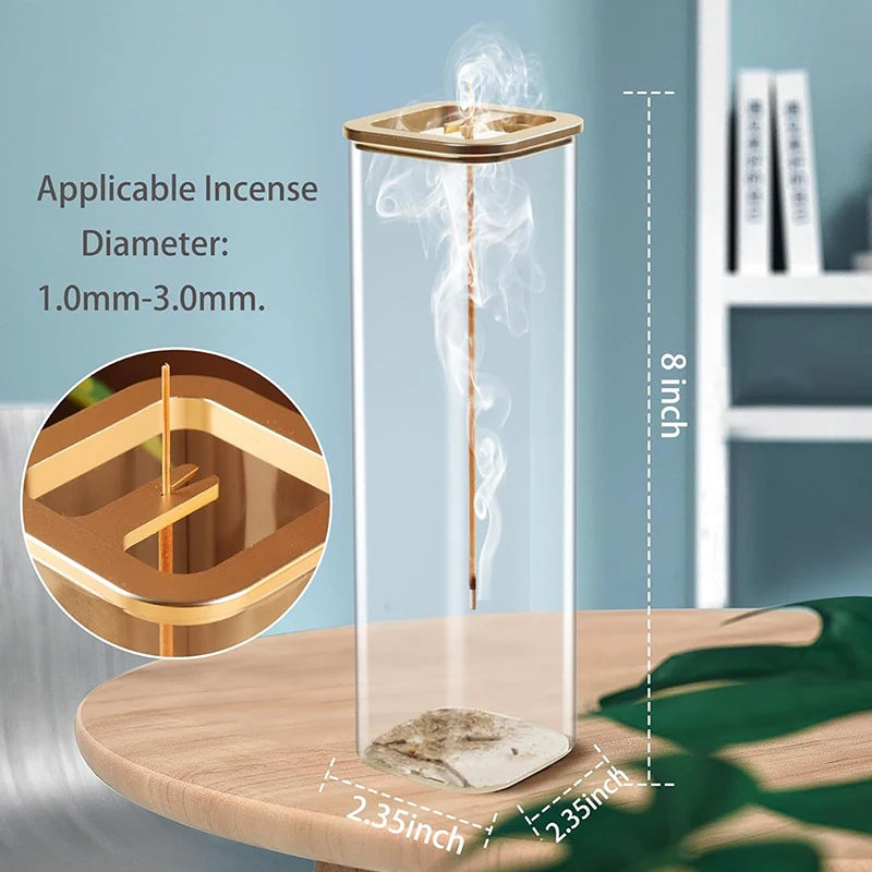 Incense Holder Incense Holder For Sticks Removable Glass Ash Catcher Mess-Free Incense Burner Meditation Yoga Spa And With Decor