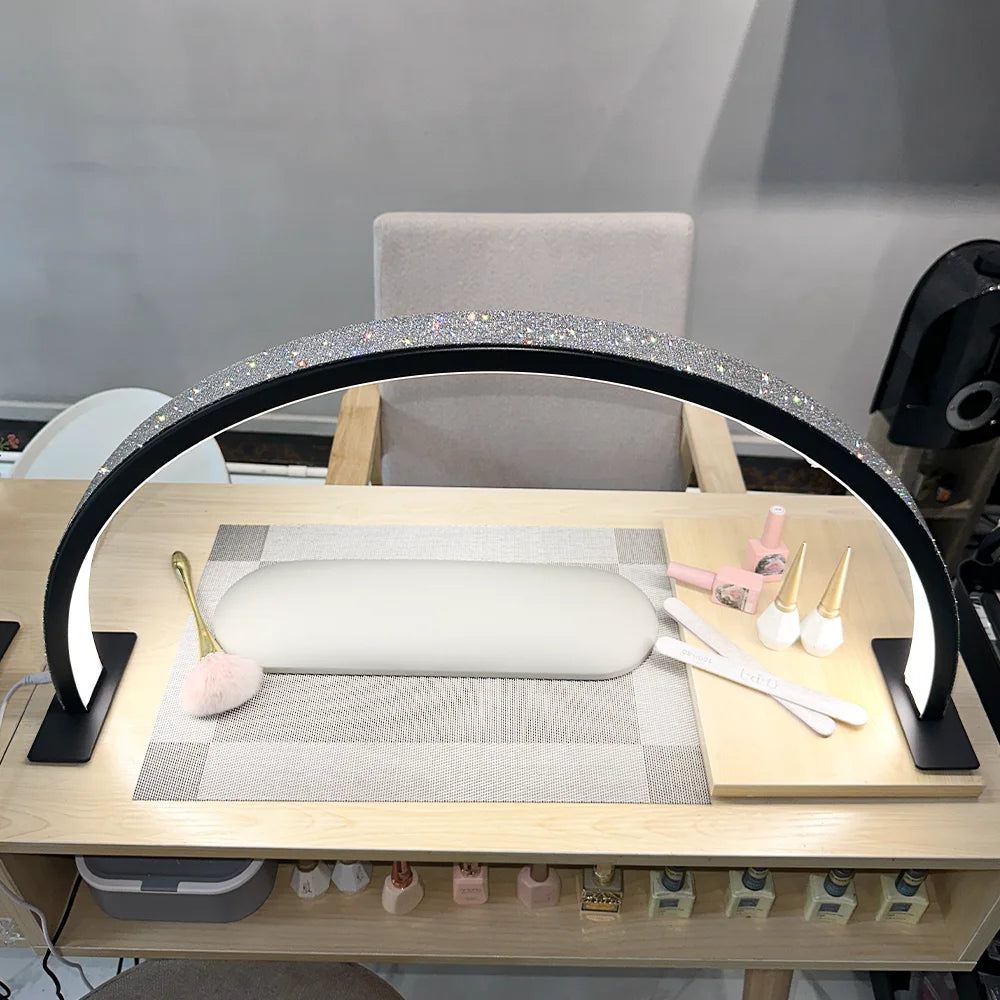 48W Moon Light for Nail Table New Half Moon Lamp For Nail Half Moon Nail Lamp Half Moon Desk Lamp Nail Beauty Salon LED Manicure
