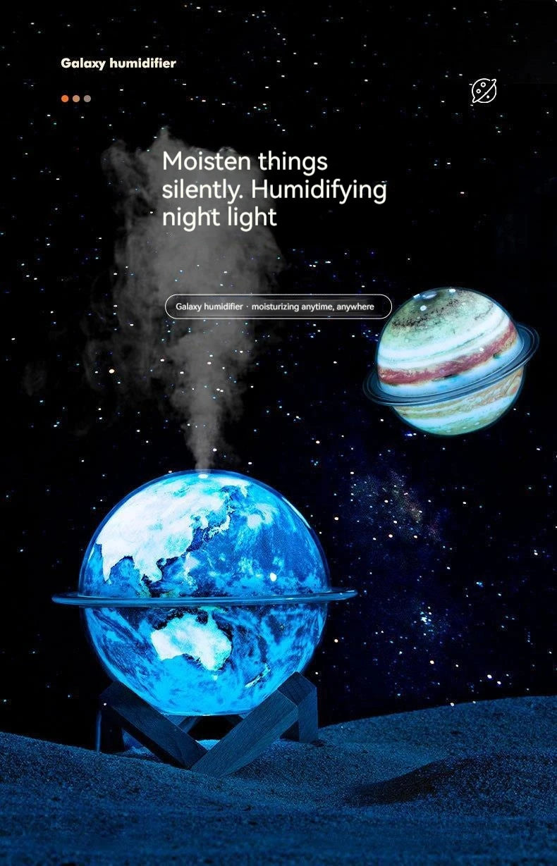 New Creative Planet Humidifier High Fog Volume Home Night Light Air Atomizer Jupiter Humidifier Delicate Small Gift