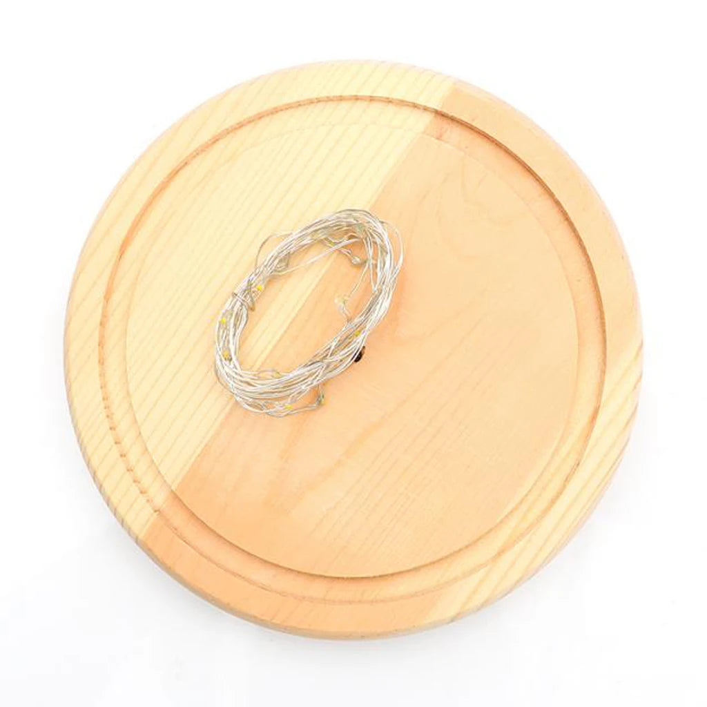 Brinkle Battery Operated LED Lights Wooden Base Clear Glass Cloche Dome Tabletop Decor for Home Decoration Gifts Party Decor
