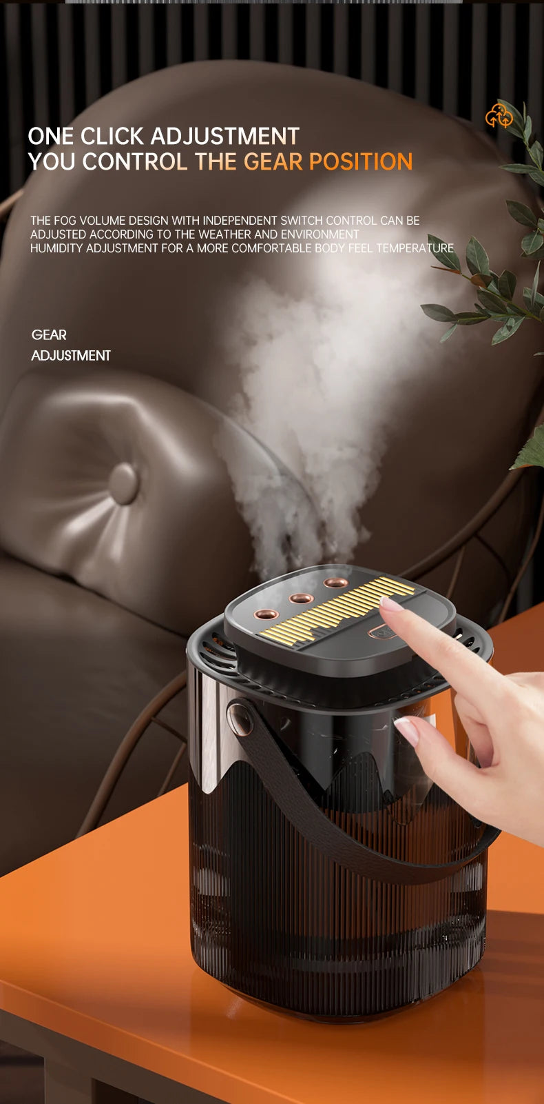 New Creative Humidifier Household Atomizer 3L Large Capacity Three Jet USB Silent Desktop Bedroom Dormitory Office Night Light