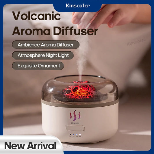 Portable Volcano Aroma Diffuser 160ml Essential Oil Air Humidifier Sprayer USB with LED Colorful Night Light for Home Office