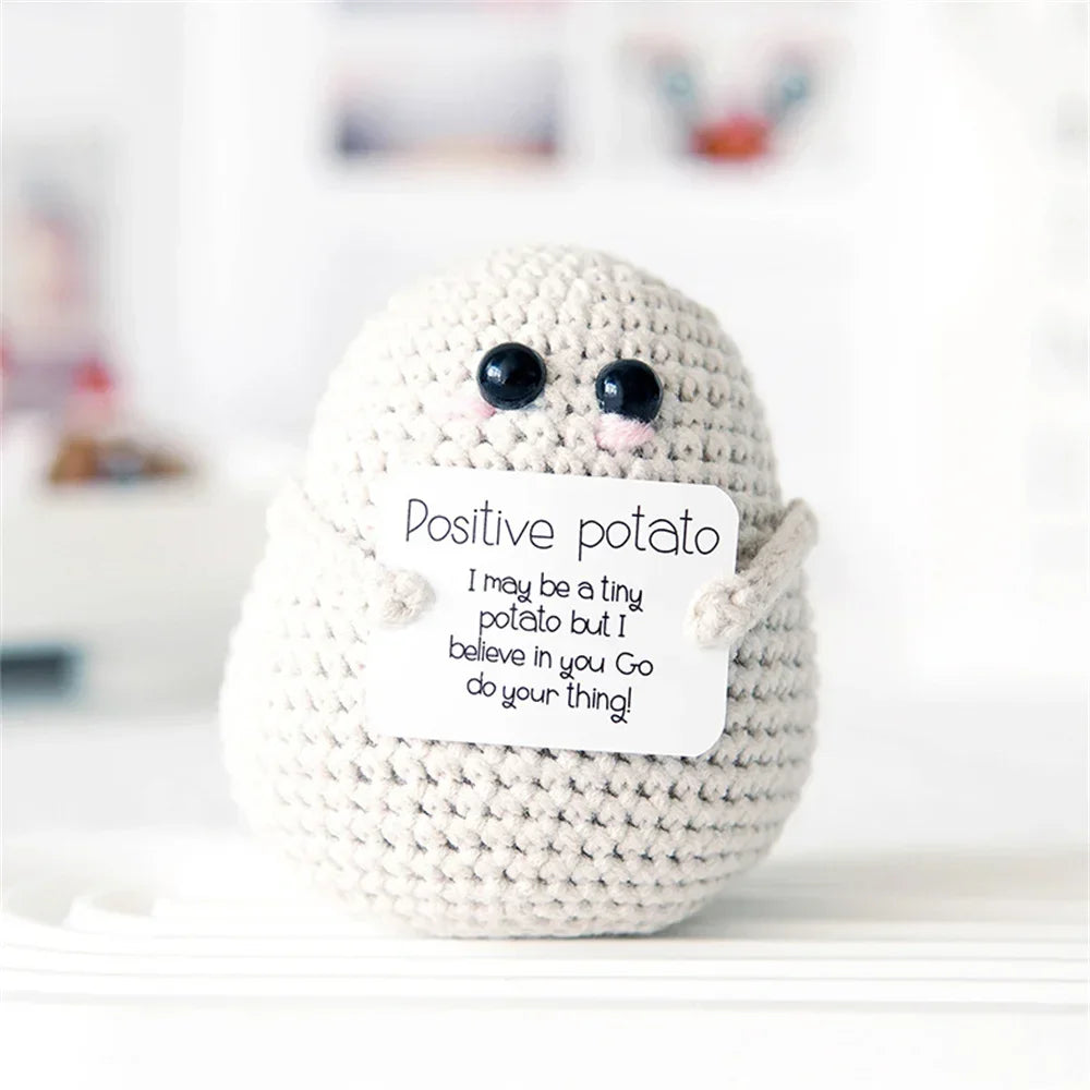 Handmade Positive Big Butt Potatoes Doll With Card Home Decoration Knitting Potato Doll Ornament Room Decor Christams Party Gift
