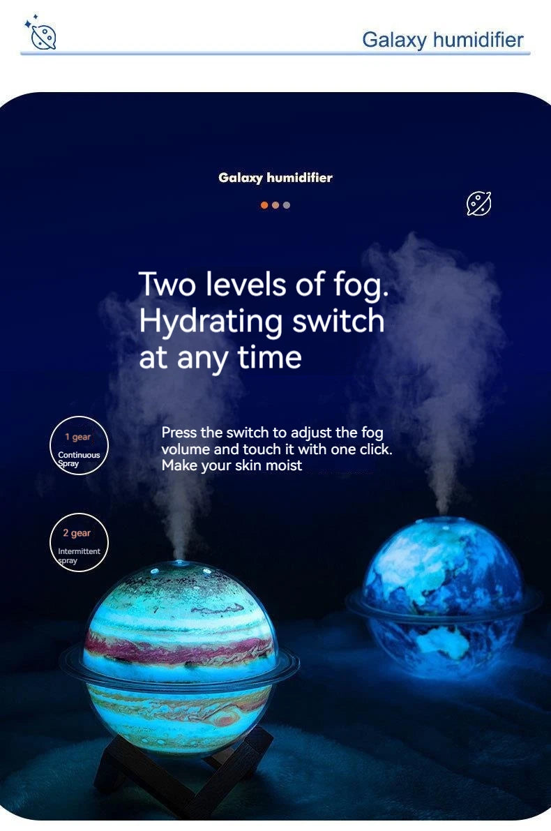 New Creative Planet Humidifier High Fog Volume Home Night Light Air Atomizer Jupiter Humidifier Delicate Small Gift