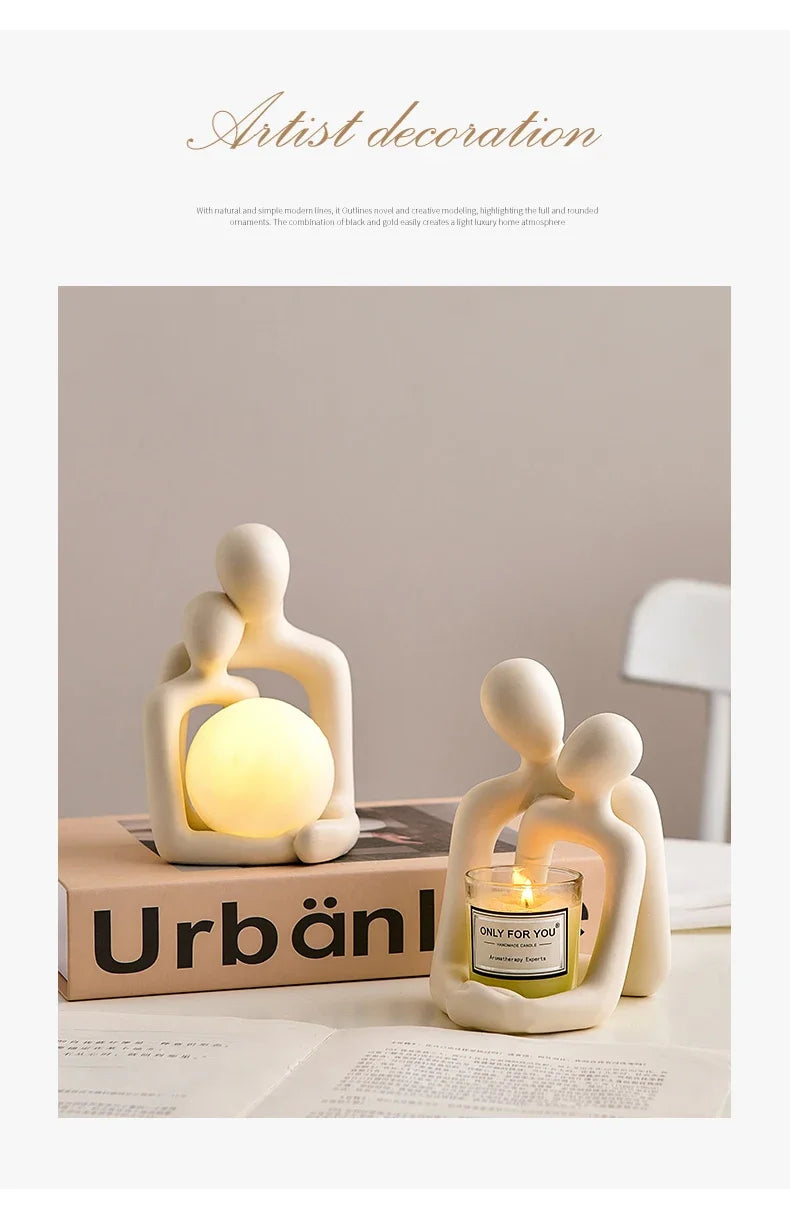 Nordic Style Minimalism Couple Table Lamp Bedroom Decor Accessories Aesthetic Room Decor Christmas Decoration Home Decor Gift