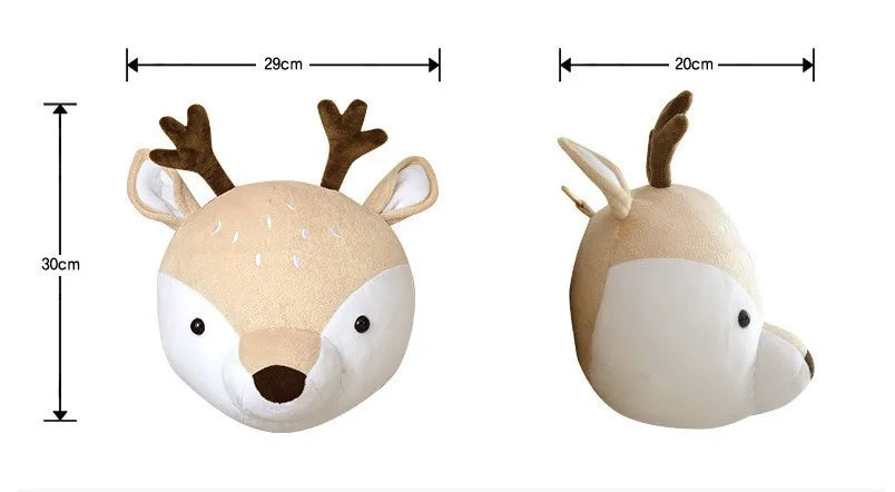 Wall Decoration Animal Head Soft Wall Hanging Ins Nordic Style Children's Room Creative Decoration Hanging Elephant