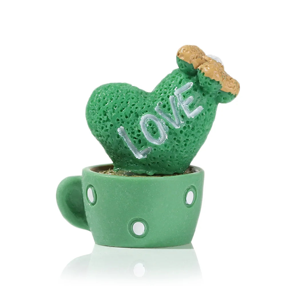 2.5-3.4cm 1/4Pcs Funny Cactus Flower Figurines Resin Cactus Miniatures Micro Ornaments DIY Mini Sculpture Decoration Crafts