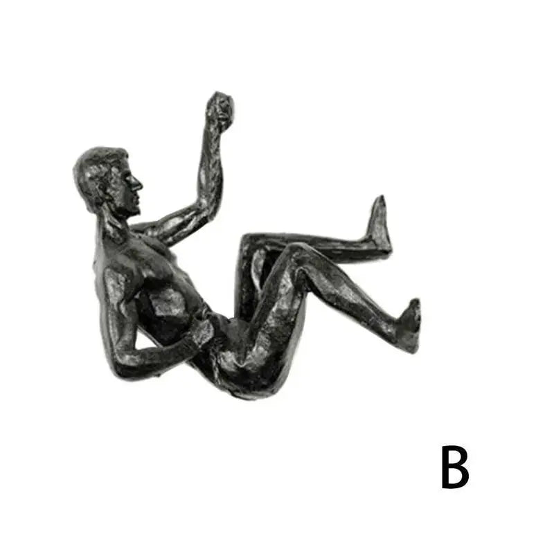 Creative Rock Climbing Man Resin Down Climbing Man Wall Art Decor 3D Art Climbing Men Sculpture Statue Figures Men's Gifts