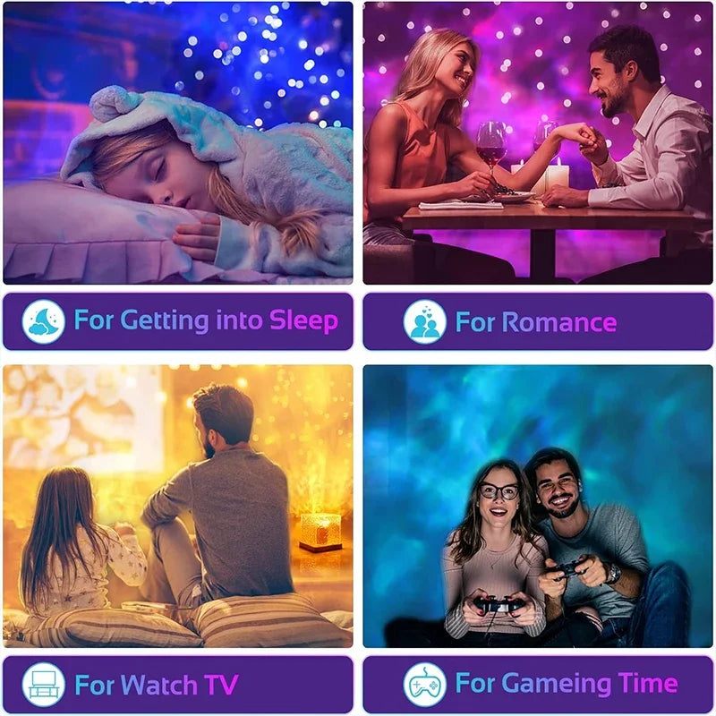 Ocean Wave Projector Light 16 Colors Midnight Aura Aurora Glow Lamp Home Office Bar Restaurant Underwater Projector Night Light