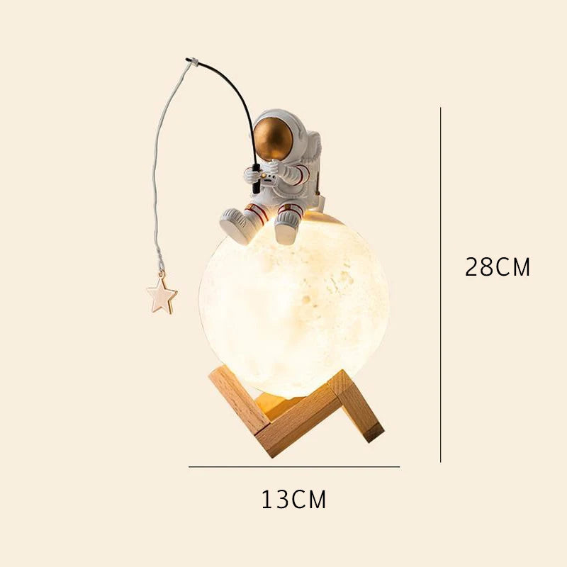 3D Print Moon Lamp Air Humidifier Astronaut Home Decor Resin Spaceman Miniature LED Touch Switch Night Light Cool Mist Purifier