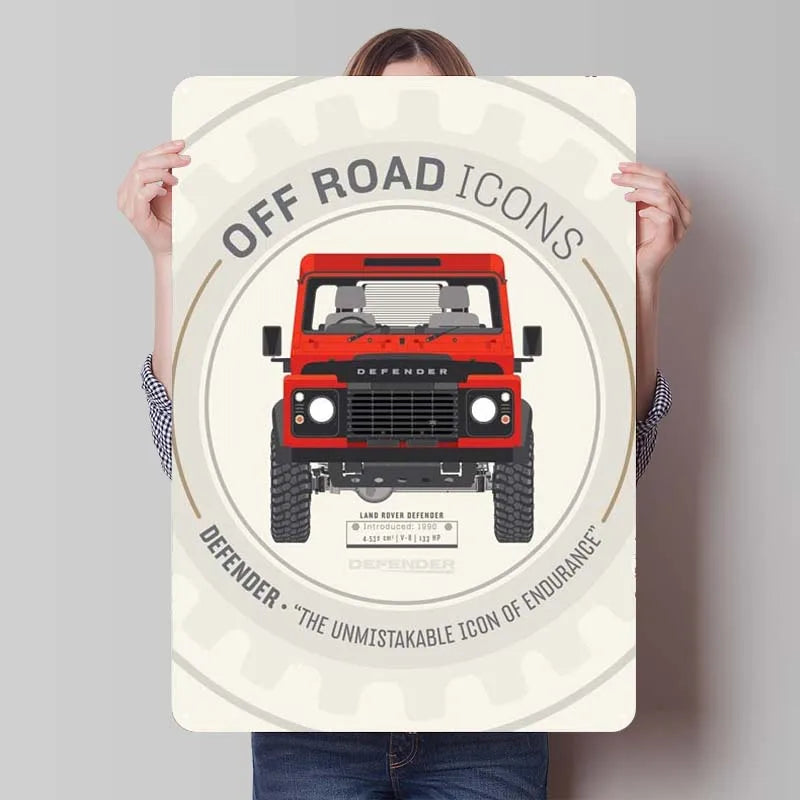 Land Rover Metal Sign Cars Poster Interior Retro Tinplate Sign Plaque for Garage Wall Art Decoration Gaming Room Decoration Man