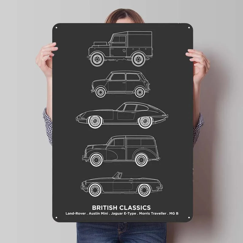 Land Rover Metal Sign Cars Poster Interior Retro Tinplate Sign Plaque for Garage Wall Art Decoration Gaming Room Decoration Man