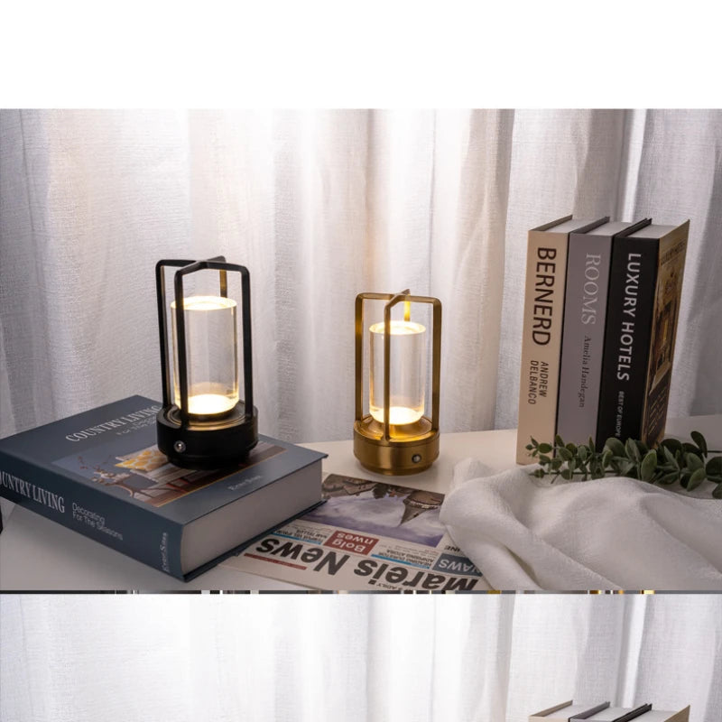 Nordic Desk Lamp LED Rechargeable Table Lights Touch Switch Cordless Table Lamp for Bar Living Room Reading Book Dec Night Lamp