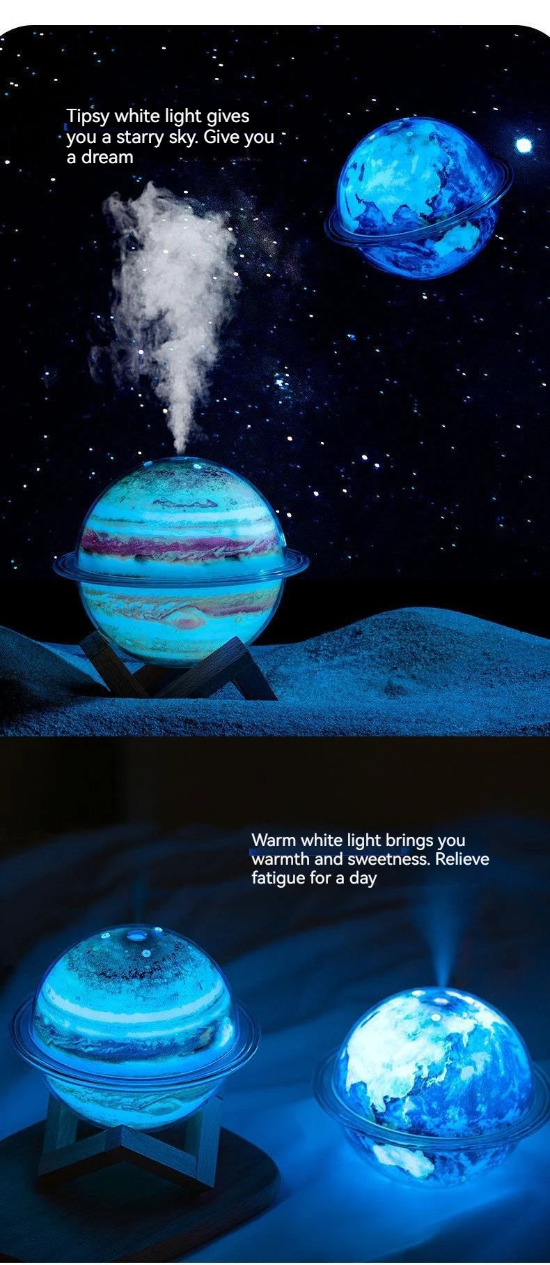 New Creative Planet Humidifier High Fog Volume Home Night Light Air Atomizer Jupiter Humidifier Delicate Small Gift