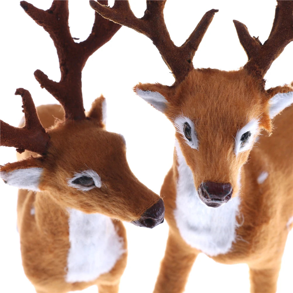 Simulation Christmas Deer Elk Plush Reindeer Natale Ingrosso Decoration Fairy Garden Miniatures Props