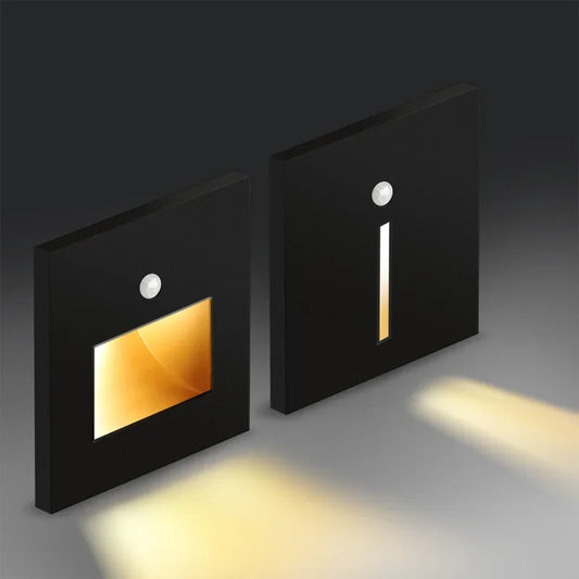 Smart Motion Sensor LED Night Light Wall Lights Stair Footlight Indoor Outdoor Stair Wall Lamp Recessed Step Lighting
