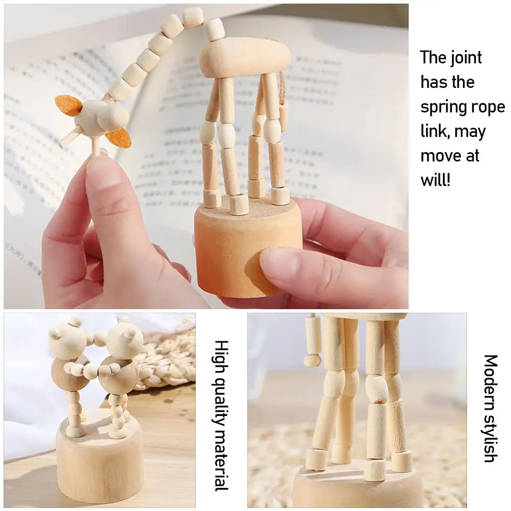Giraffe Dog Home Decoration Figurine Gifts Educational Toys Wood DIY Craft Mini Desktop Decor Wooden Animal Ornaments