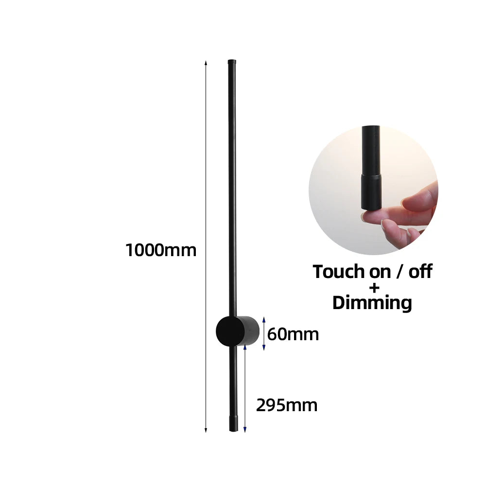 LUCKYLED Modern Led Wall Light AC85-290V Long Wall Lamp Sconce 100cm 120cm Interior Wall Light Bedside Bedroom Light Black White