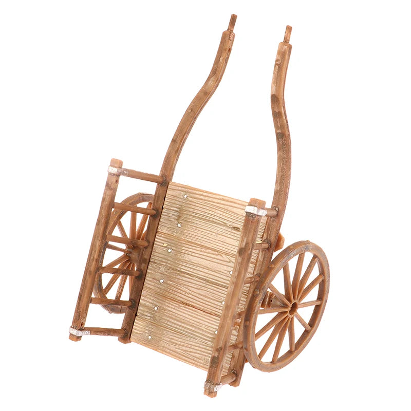 Dollhouse Miniature Simulation Assembled Cart  Model DIY Accessories Garden Furniture Toys
