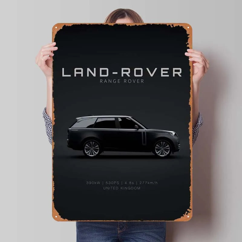 Land Rover Metal Sign Cars Poster Interior Retro Tinplate Sign Plaque for Garage Wall Art Decoration Gaming Room Decoration Man