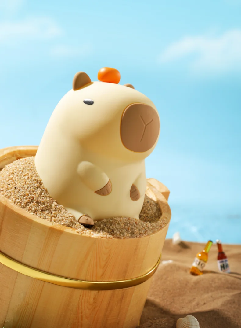 Cute Cartoon Capybara Night Light Silicone Animal Lamp USB Rechargeable Timing Dimming Sleep Night Lamp for Children's Gifts