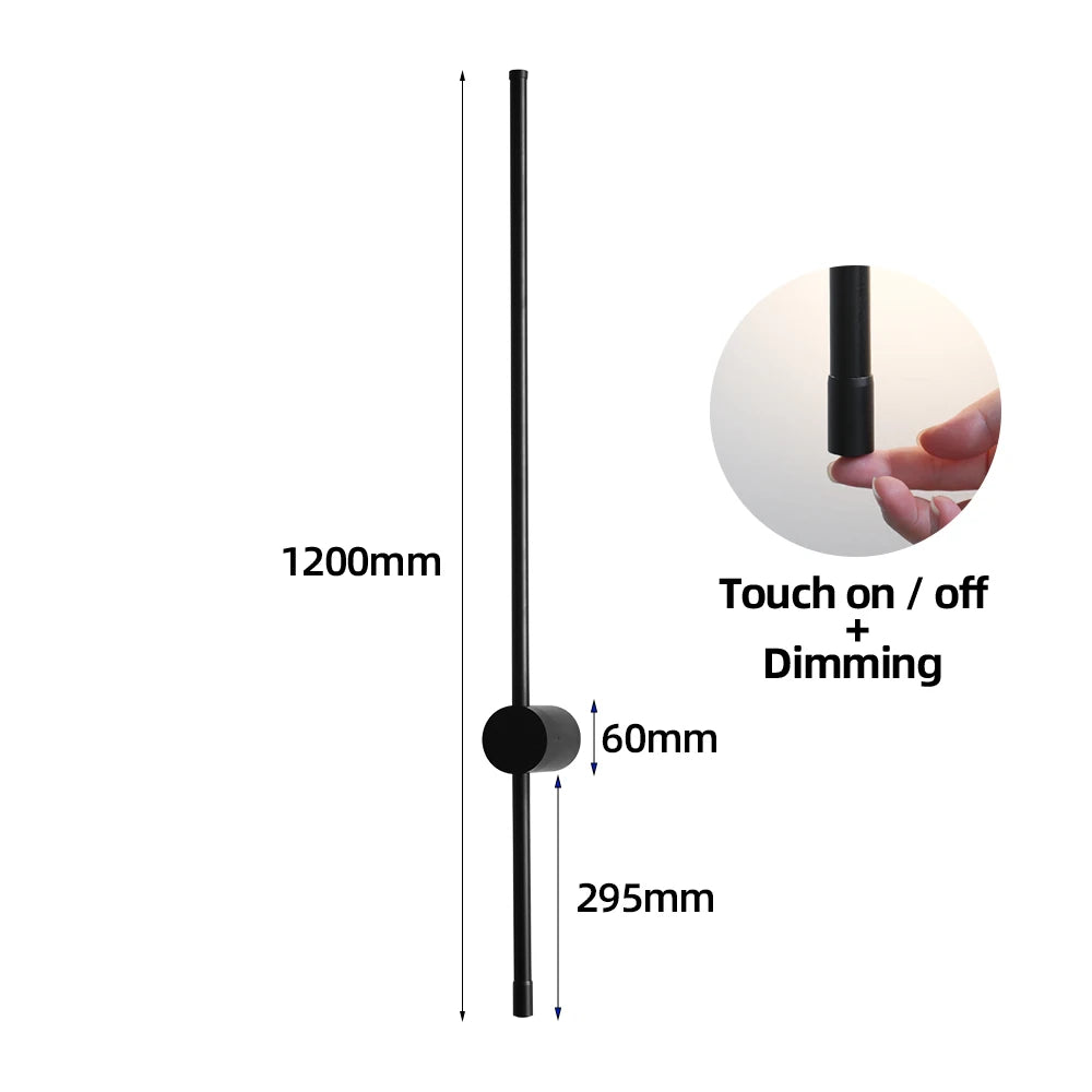 LUCKYLED Modern Led Wall Light AC85-290V Long Wall Lamp Sconce 100cm 120cm Interior Wall Light Bedside Bedroom Light Black White