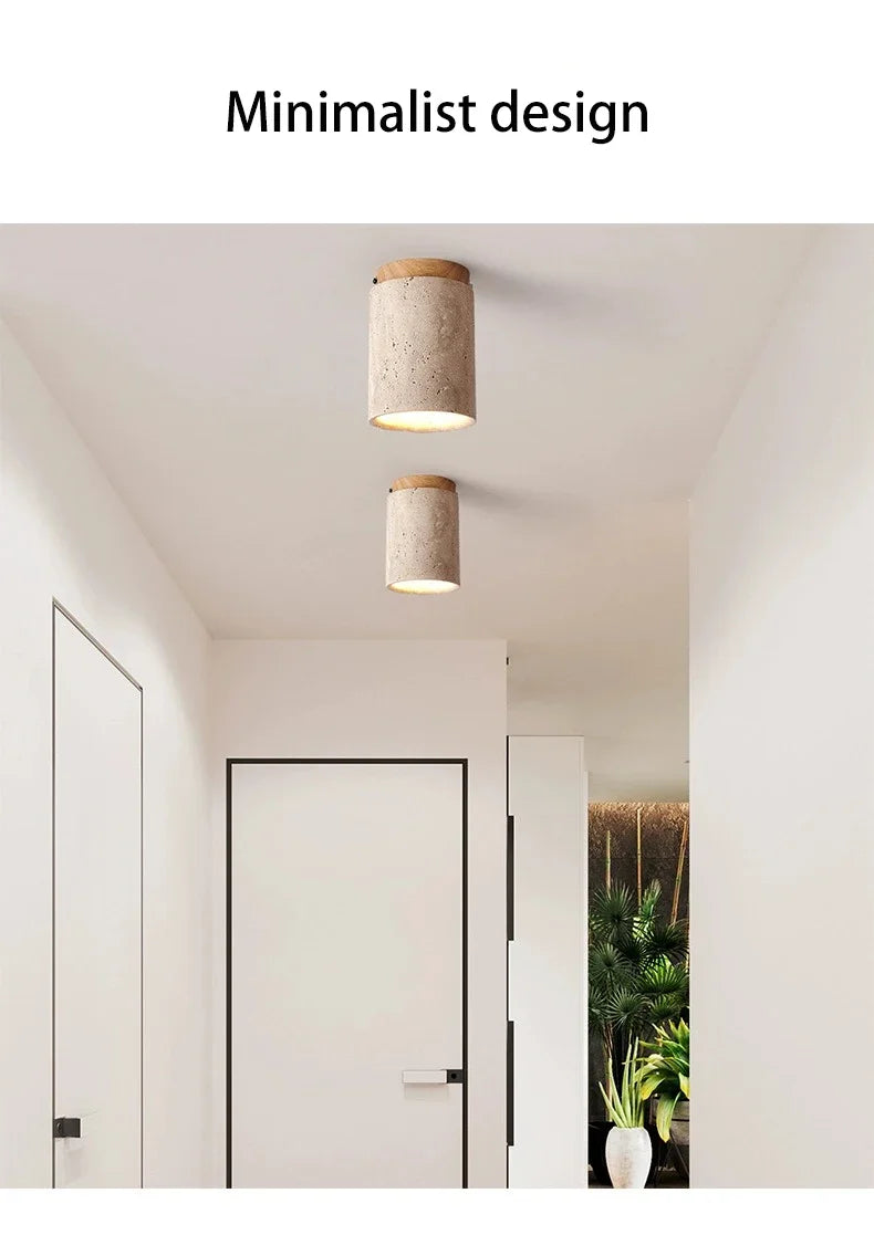 Nordic Modern Stone Ceiling Lamp Bedroom Corridor Flush Mounted Foyer Hallway Lights Fixture Staircase Indoor Lighting Decor Led