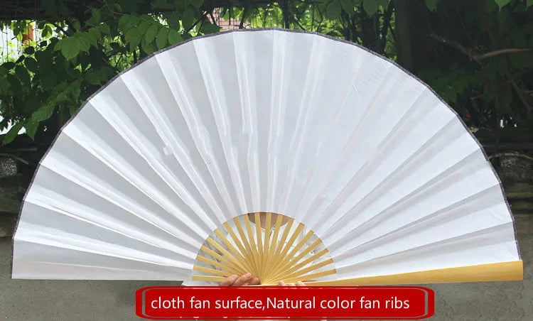 Large Blank Golden Foils Xuan Paper Fan Retro Wall Mount Painting Calligraphy DIY Paper Fan Oversize Home Decorative Folding Fan
