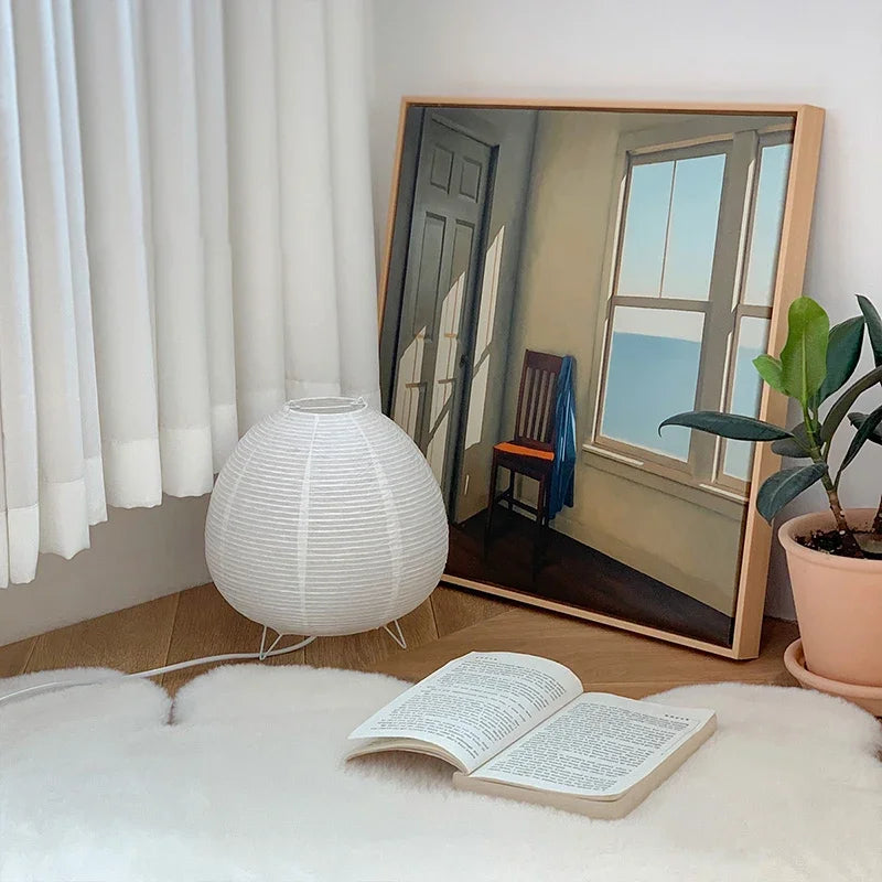 Japanese Rice Paper Lantern Led Table Lamp Living Room Bedroom Bedside Study Hotel Homestay Art Creative Decor Tripod Floor Lamp