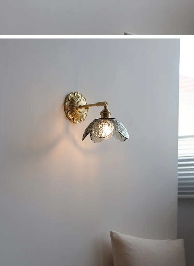 IWHD Smoke Gray Glass LED Wall Light Sconce Copper Arm Adjustable Bedroom Living Room Stair Beside Lamp Applique Murale Wandlamp