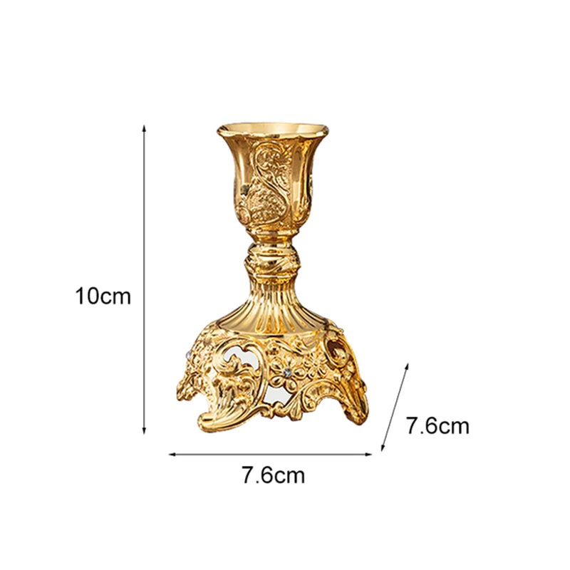 2Pcs Candle Holder Candlesticks For Candles Gold Silver Drop Shipping Europe Metal Candle Stand Wedding Table Home Decoration