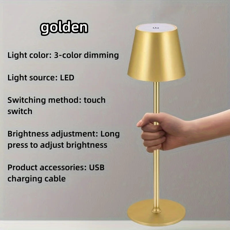 Rechargeable Table Lamp Touch Sensor LED Desktop Night Light Wireless Reading Lamp For Hotel Bar Restaurant Bedroom Decor Light