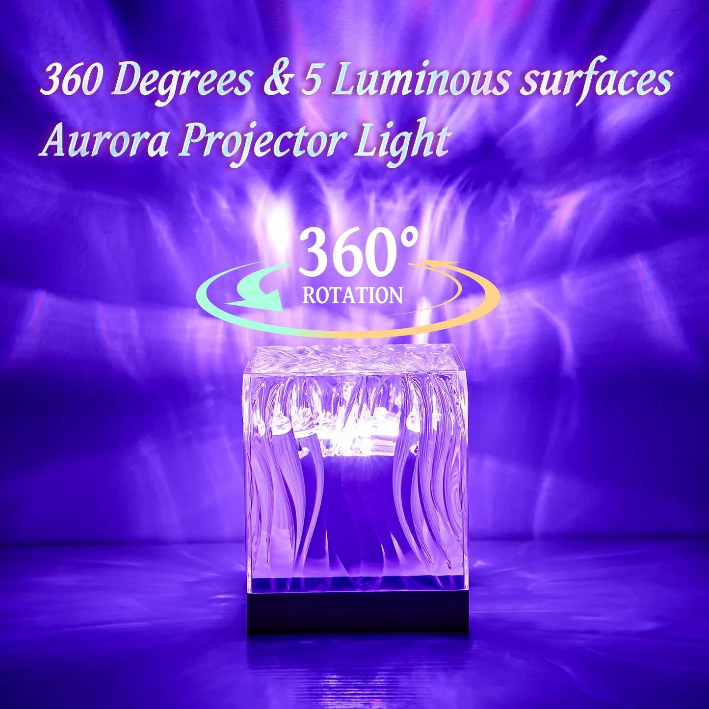 Ins Style RGB Remote Dynamic Rotary Water Ripple Dream Aurora Projector Home Bedroom Decor Northern Lights Table Lamp