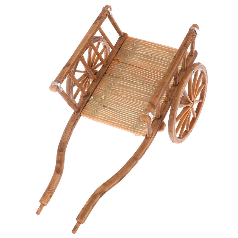 Dollhouse Miniature Simulation Assembled Cart  Model DIY Accessories Garden Furniture Toys