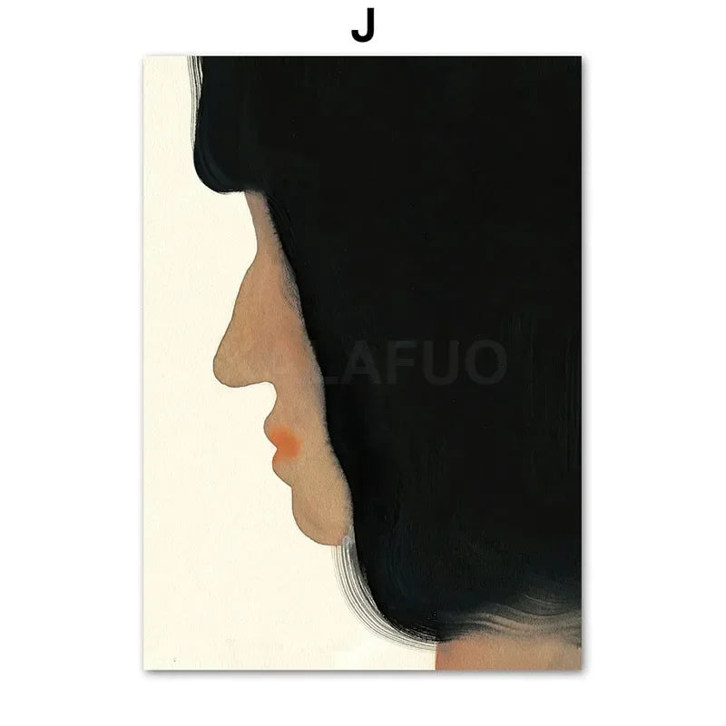 Girl Flower Geometry Line Face Modern Minimalist Posters Wall Art Prints Abstract Pictures Canvas Painting For Living Room Decor