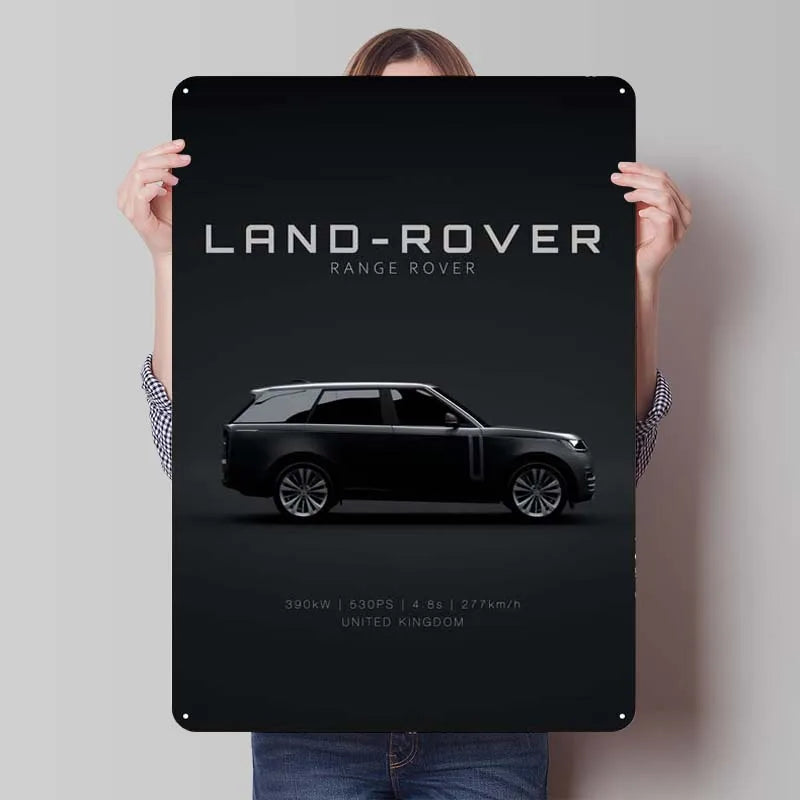 Land Rover Metal Sign Cars Poster Interior Retro Tinplate Sign Plaque for Garage Wall Art Decoration Gaming Room Decoration Man