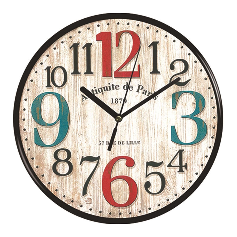 Wall Wooden Clocks for Coffee Houses, Brief Design, Silent Home, Cafe, Office, Wall Decor, Large Art, 23cm, 9in