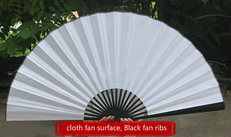 Large Blank Golden Foils Xuan Paper Fan Retro Wall Mount Painting Calligraphy DIY Paper Fan Oversize Home Decorative Folding Fan